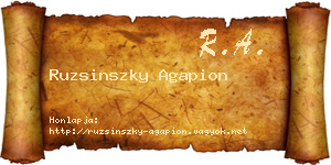 Ruzsinszky Agapion névjegykártya